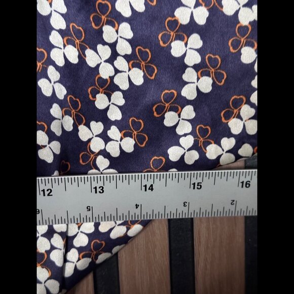Converse x John Varvatos Dress XS 100% Silk Purple Fit & Flare Floral Belted - Picture 3 of 8